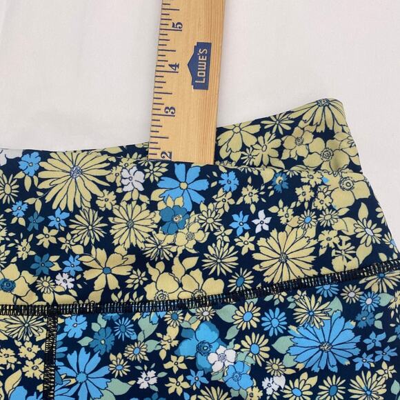 Free People Loose Control Wrap Leggings Floral Large Daisy Blue Green Yellow GUC - Picture 3 of 13
